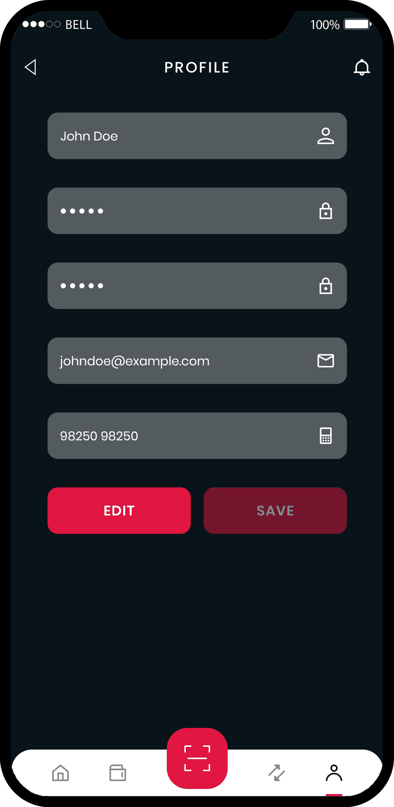 mobile-app-profile-layout